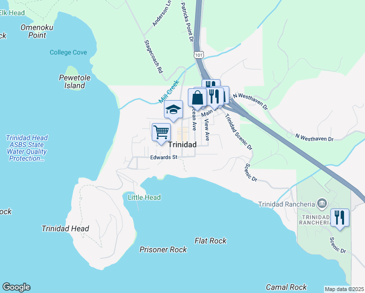 map of restaurants, bars, coffee shops, grocery stores, and more near in Trinidad
