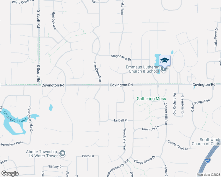 map of restaurants, bars, coffee shops, grocery stores, and more near 2701 Dunbrooke Court in Fort Wayne