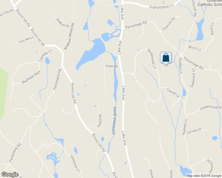 map of restaurants, bars, coffee shops, grocery stores, and more near 24 Frost Road in Greenwich