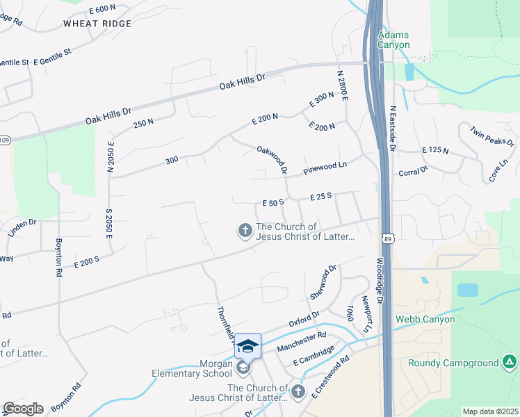 map of restaurants, bars, coffee shops, grocery stores, and more near 2528 East 50 South in Layton