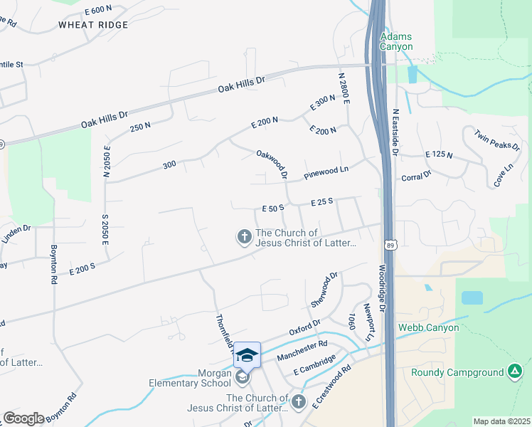 map of restaurants, bars, coffee shops, grocery stores, and more near 2528 East 50 South in Layton