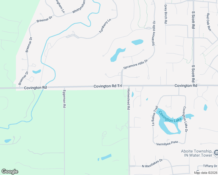 map of restaurants, bars, coffee shops, grocery stores, and more near 11107 Covington Road in Fort Wayne