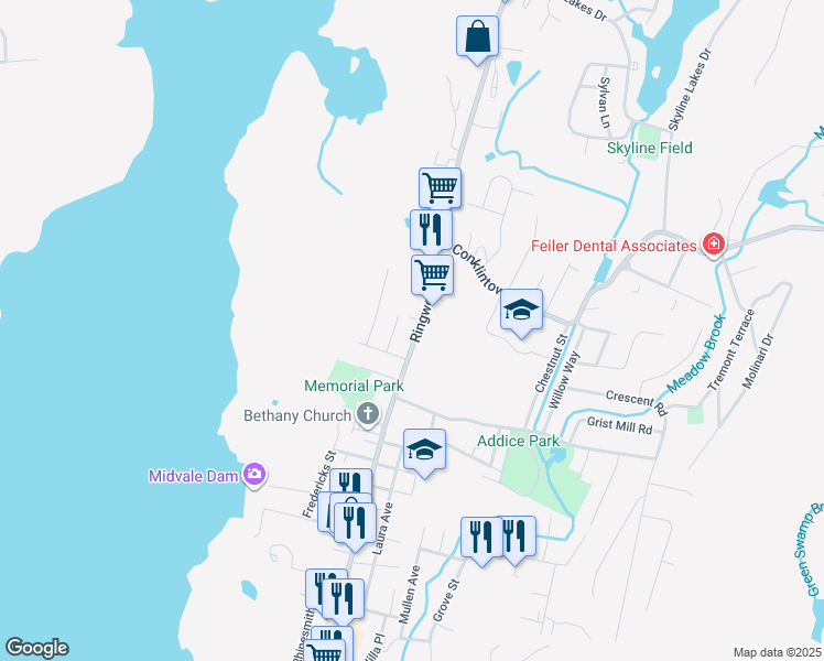 map of restaurants, bars, coffee shops, grocery stores, and more near 395 Ringwood Avenue in Wanaque