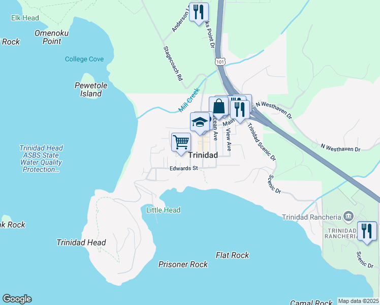 map of restaurants, bars, coffee shops, grocery stores, and more near in Trinidad