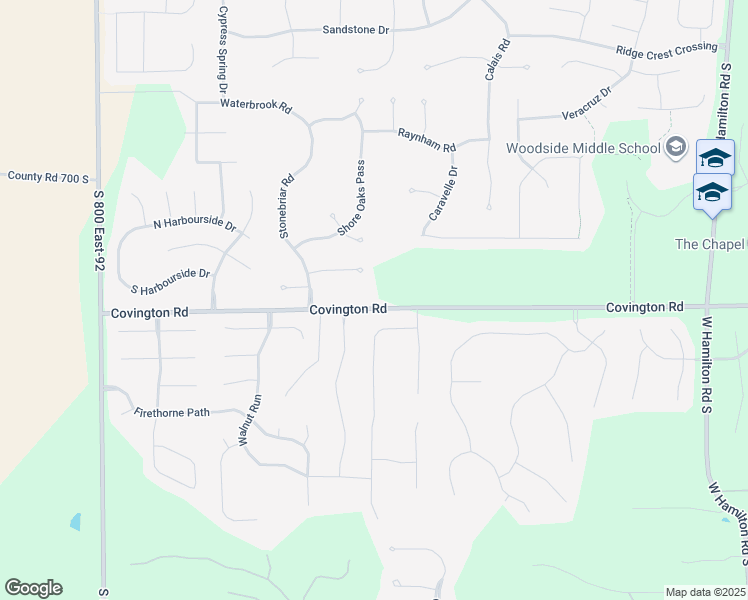 map of restaurants, bars, coffee shops, grocery stores, and more near 14216 Covington Road in Fort Wayne