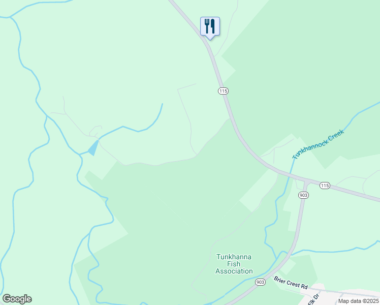 map of restaurants, bars, coffee shops, grocery stores, and more near 105 Fernwood Drive in Blakeslee