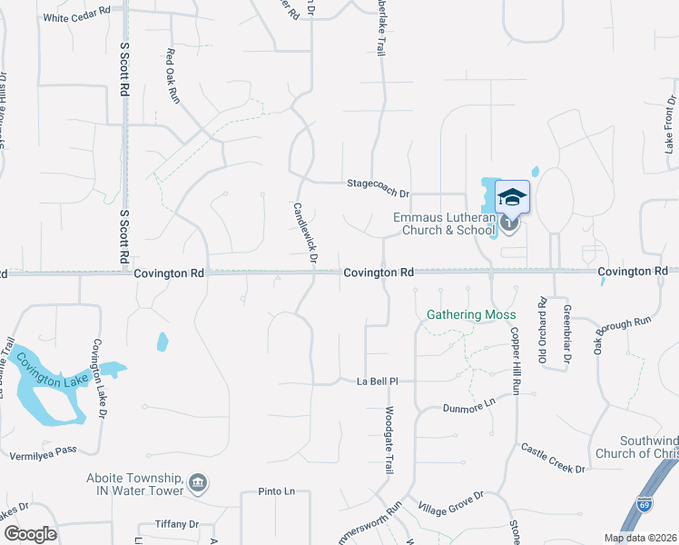 map of restaurants, bars, coffee shops, grocery stores, and more near 2701 Dunbrooke Court in Fort Wayne