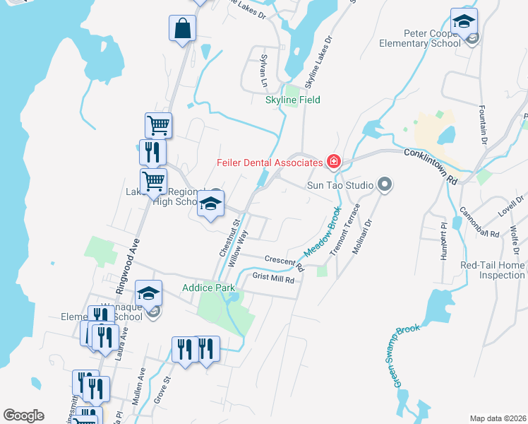 map of restaurants, bars, coffee shops, grocery stores, and more near 13 Graham Pl in Wanaque