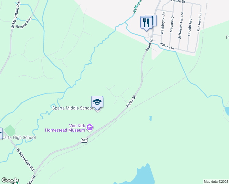 map of restaurants, bars, coffee shops, grocery stores, and more near 23 Sharon Drive in Sparta