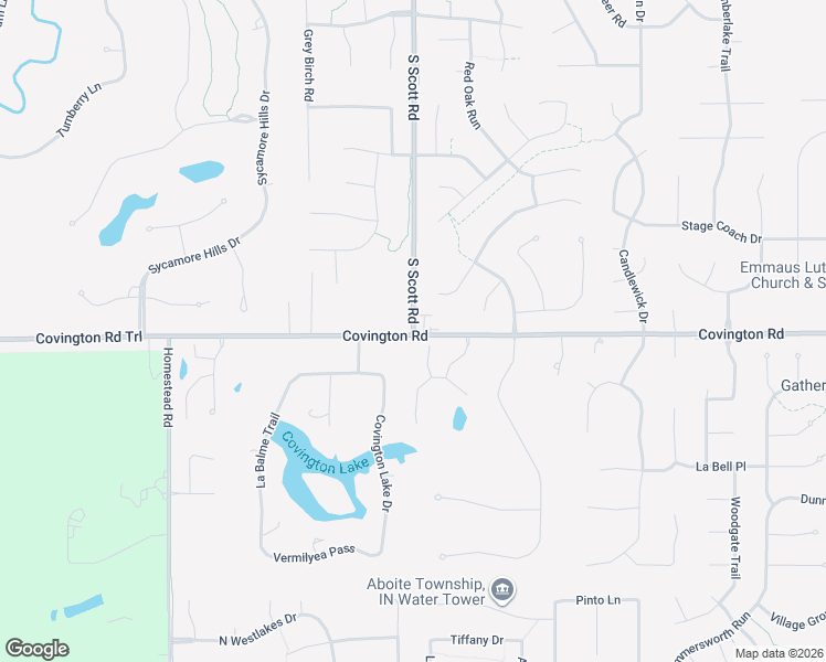 map of restaurants, bars, coffee shops, grocery stores, and more near 2144 South Scott Road in Fort Wayne