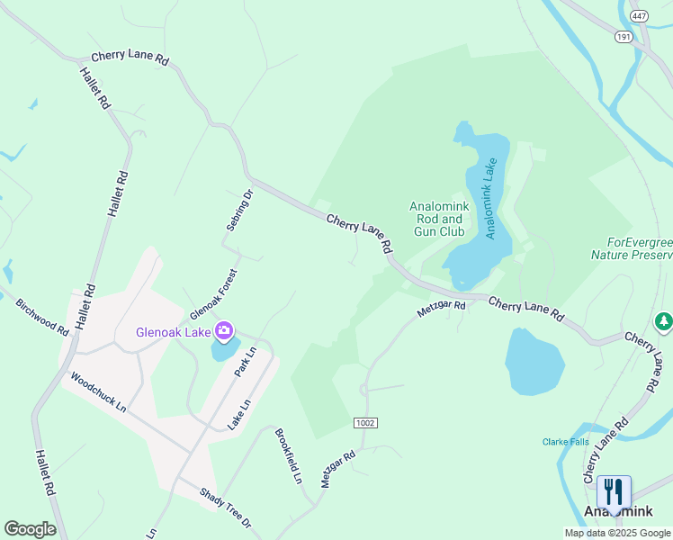 map of restaurants, bars, coffee shops, grocery stores, and more near 114 Cherry Wood Court in East Stroudsburg