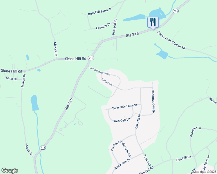 map of restaurants, bars, coffee shops, grocery stores, and more near 124 Kings Court in Henryville