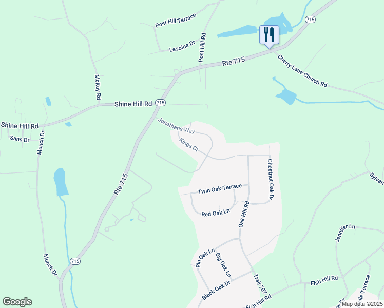 map of restaurants, bars, coffee shops, grocery stores, and more near 124 Kings Court in Henryville