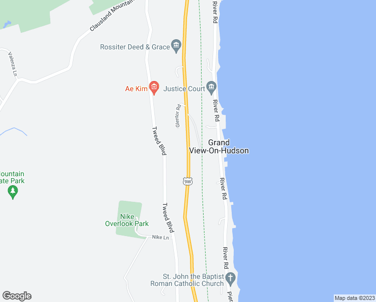 map of restaurants, bars, coffee shops, grocery stores, and more near 782 U.S. 9W in Nyack