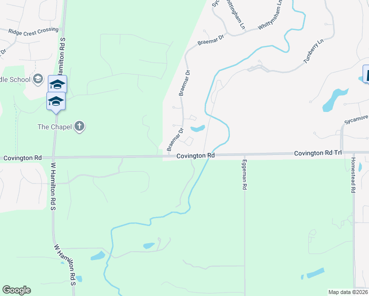 map of restaurants, bars, coffee shops, grocery stores, and more near 11900-12050 Covington Road in Fort Wayne