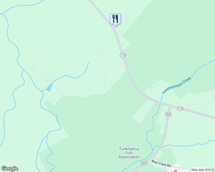 map of restaurants, bars, coffee shops, grocery stores, and more near 108 Fernwood Drive in Blakeslee