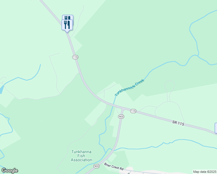 map of restaurants, bars, coffee shops, grocery stores, and more near 141 Cinder Lane in Blakeslee