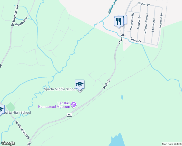 map of restaurants, bars, coffee shops, grocery stores, and more near 23 Sharon Drive in Sparta