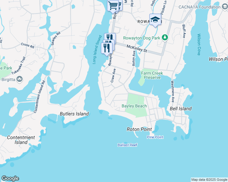 map of restaurants, bars, coffee shops, grocery stores, and more near 15 Richmond Road in Norwalk