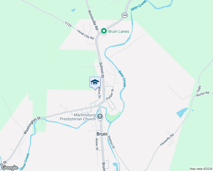 map of restaurants, bars, coffee shops, grocery stores, and more near 161 School Street in Parker