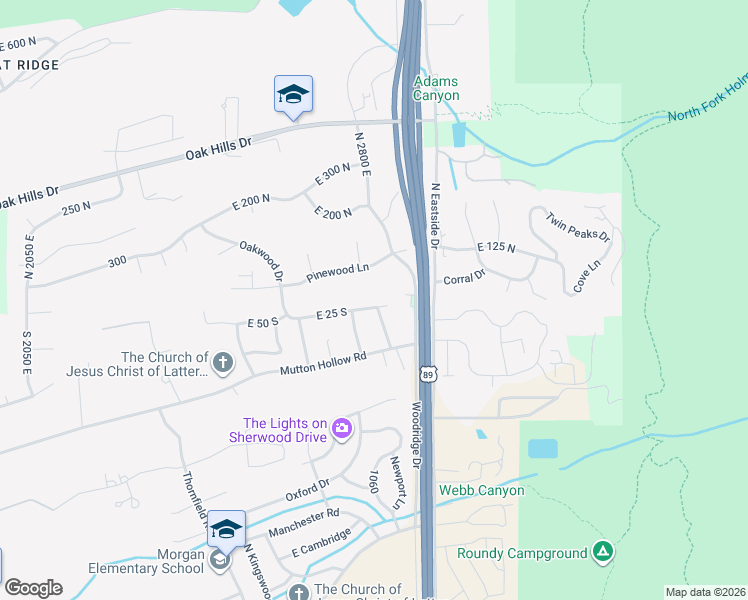 map of restaurants, bars, coffee shops, grocery stores, and more near 2831 25 South in Layton