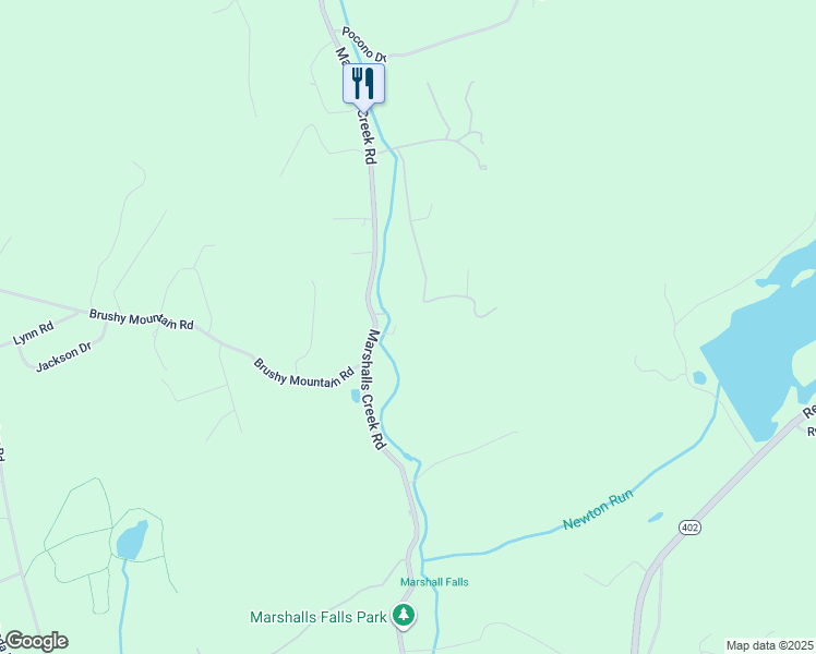 map of restaurants, bars, coffee shops, grocery stores, and more near 109 Great Lodge Way in East Stroudsburg