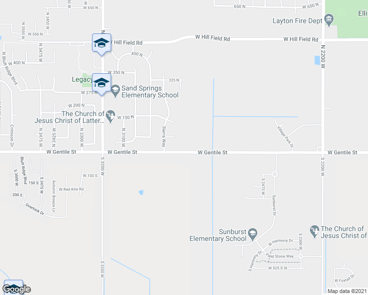 map of restaurants, bars, coffee shops, grocery stores, and more near 2828 West Gentile Street in Layton
