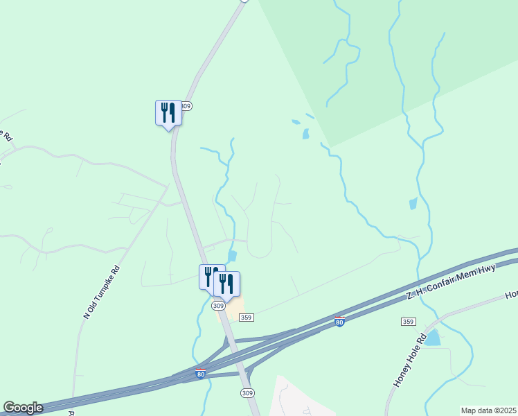 map of restaurants, bars, coffee shops, grocery stores, and more near 3 Birch Court in Drums