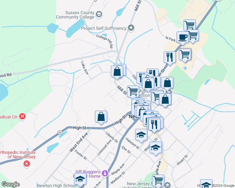 map of restaurants, bars, coffee shops, grocery stores, and more near 40 Mill Street in Newton