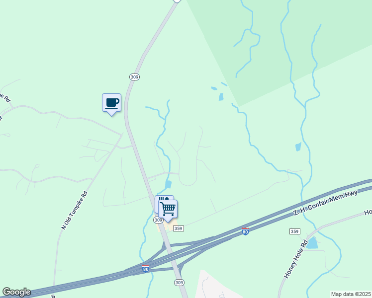 map of restaurants, bars, coffee shops, grocery stores, and more near 3 Birch Court in Drums