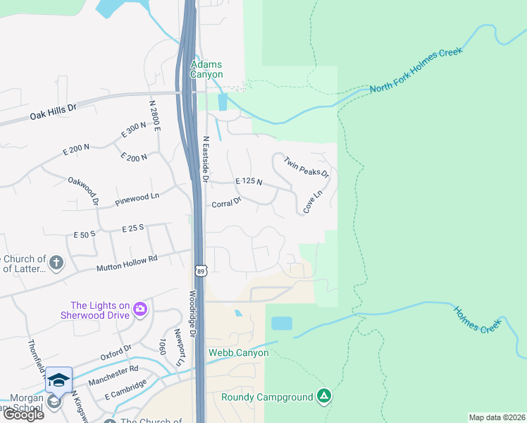 map of restaurants, bars, coffee shops, grocery stores, and more near 43 North 3175 East in Layton