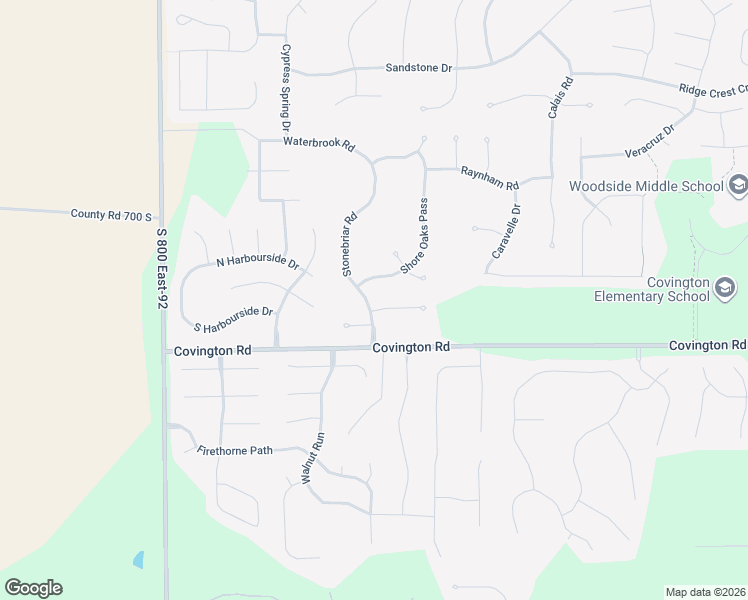 map of restaurants, bars, coffee shops, grocery stores, and more near 2431 Shore Oaks Pass in Fort Wayne