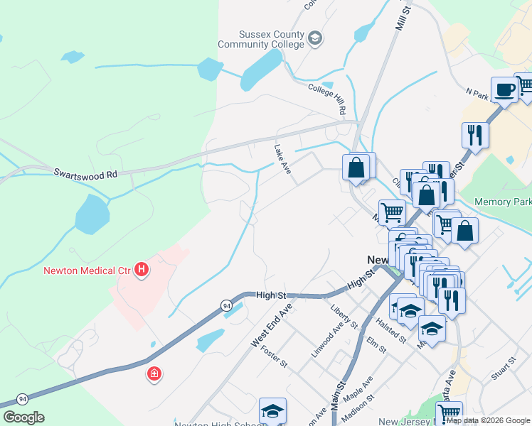 map of restaurants, bars, coffee shops, grocery stores, and more near 55 Hillside Terrace in Newton