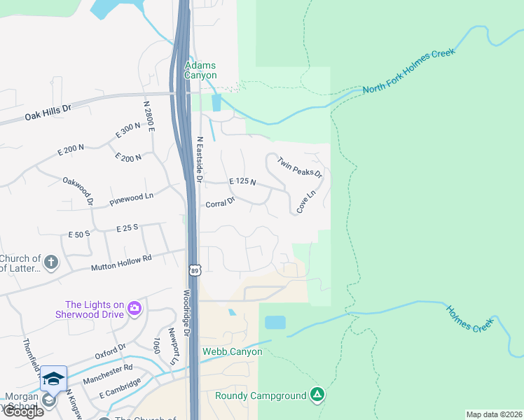 map of restaurants, bars, coffee shops, grocery stores, and more near 43 North 3175 East in Layton