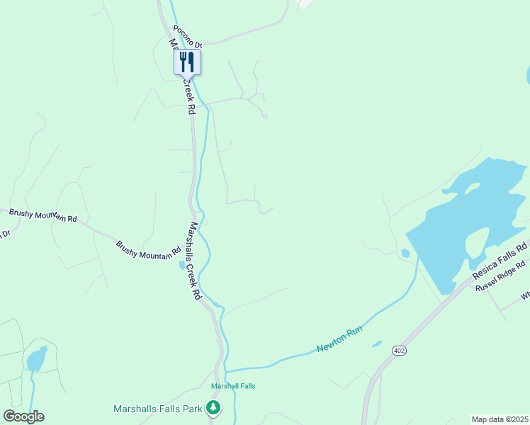 map of restaurants, bars, coffee shops, grocery stores, and more near 272 Canal Road in East Stroudsburg