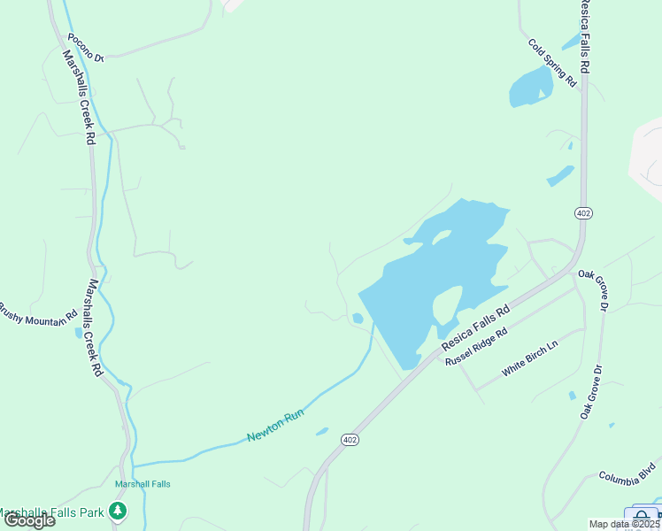 map of restaurants, bars, coffee shops, grocery stores, and more near 107 Mountain Peak Road in East Stroudsburg