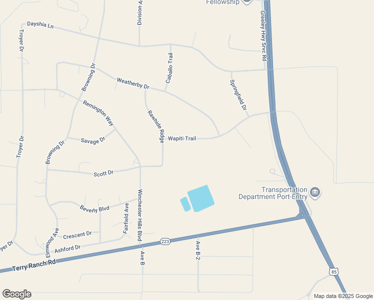 map of restaurants, bars, coffee shops, grocery stores, and more near 669 Wapiti Trail in Cheyenne