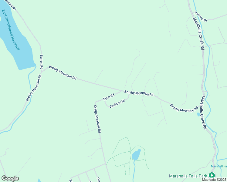 map of restaurants, bars, coffee shops, grocery stores, and more near 1576 Brushy Mountain Road in East Stroudsburg