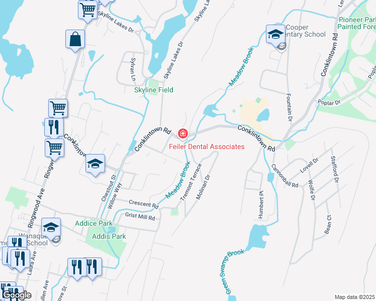 map of restaurants, bars, coffee shops, grocery stores, and more near 16 Wilson Drive in Wanaque