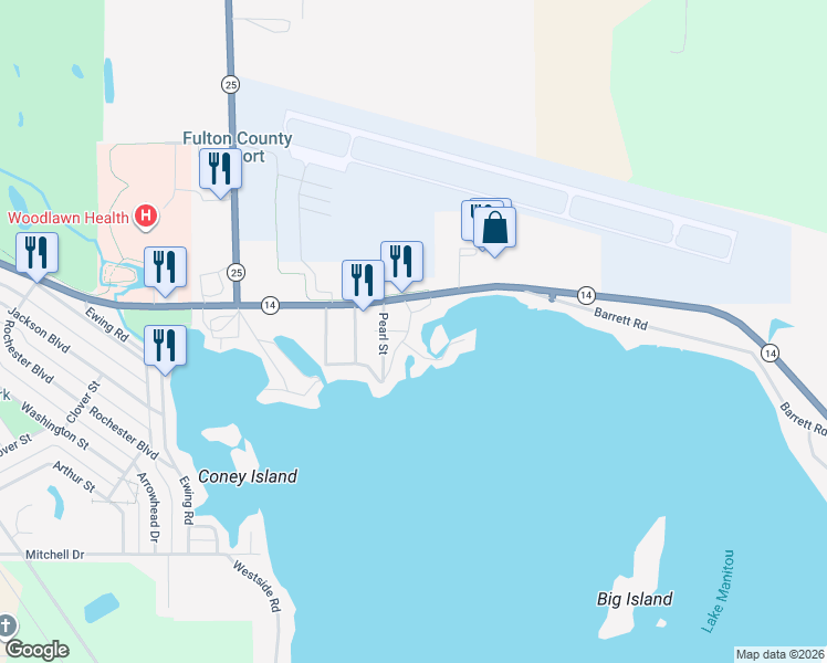 map of restaurants, bars, coffee shops, grocery stores, and more near 2133-2135 Boulevard Street in Rochester