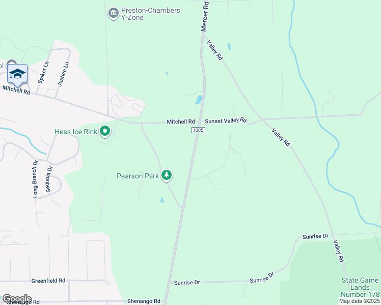 map of restaurants, bars, coffee shops, grocery stores, and more near 3370 Mercer Road in New Castle