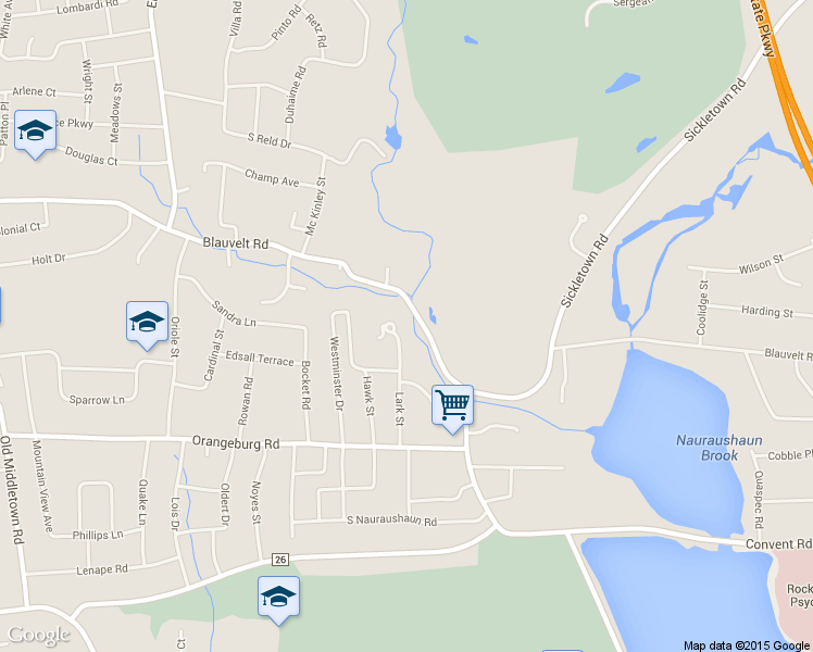 map of restaurants, bars, coffee shops, grocery stores, and more near 86 Lark Street in Pearl River