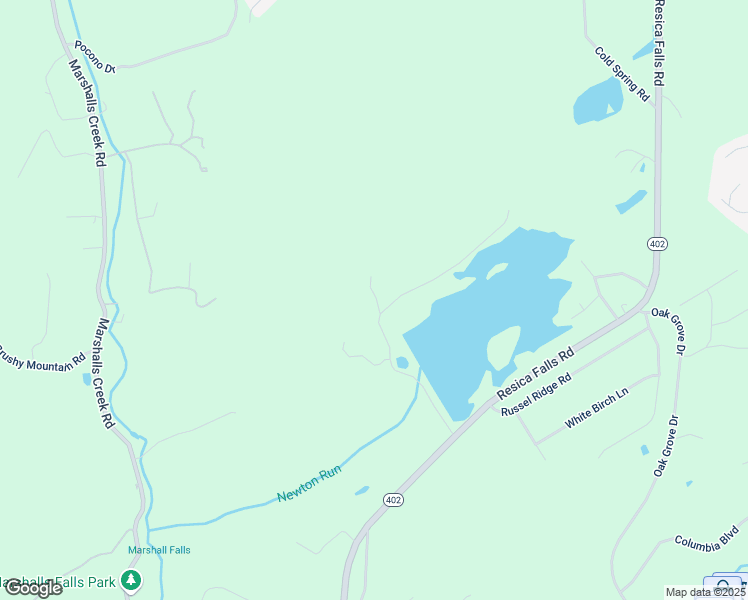 map of restaurants, bars, coffee shops, grocery stores, and more near 107 Mountain Peak Road in East Stroudsburg