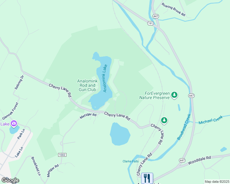 map of restaurants, bars, coffee shops, grocery stores, and more near 149 Clark Road in East Stroudsburg