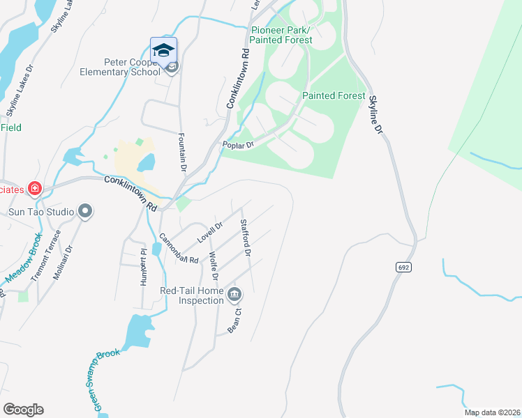 map of restaurants, bars, coffee shops, grocery stores, and more near 33 Schirra Drive in Wanaque
