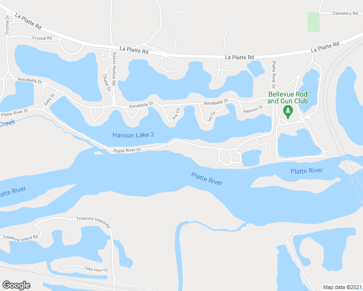 map of restaurants, bars, coffee shops, grocery stores, and more near 2303 Platte River Drive in Bellevue