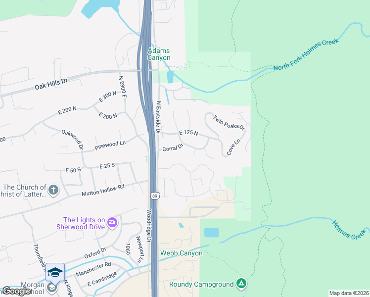 map of restaurants, bars, coffee shops, grocery stores, and more near 3040 Wind River Drive in Layton