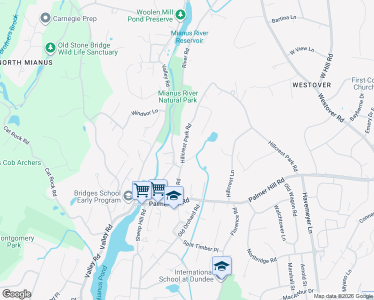 map of restaurants, bars, coffee shops, grocery stores, and more near 104 Hillcrest Park Road in Greenwich