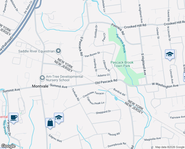map of restaurants, bars, coffee shops, grocery stores, and more near 1 Harding Street in Pearl River