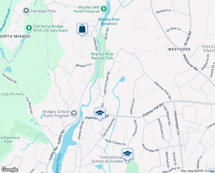 map of restaurants, bars, coffee shops, grocery stores, and more near 104 Hillcrest Park Road in Greenwich